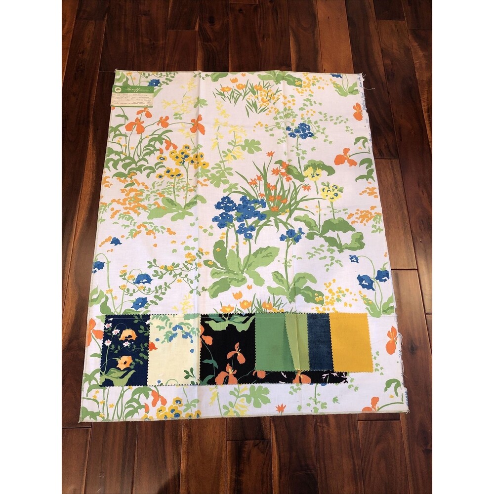 Vintage Fabric Swatch Greeff Woodland & Floral England